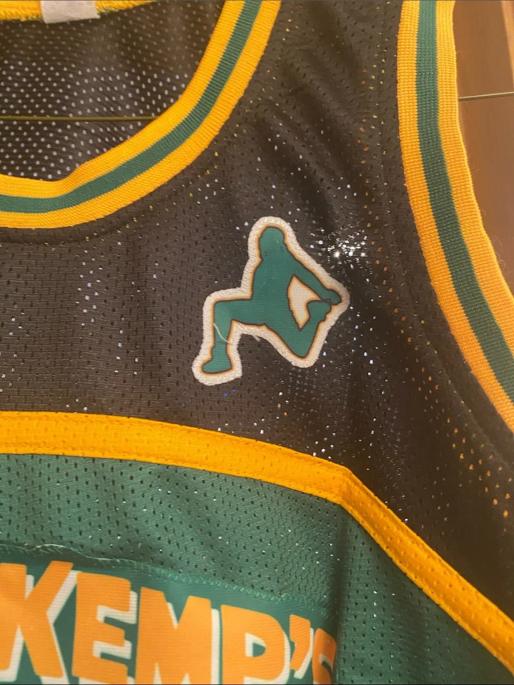**EXCLUSIVE** SHAWN KEMP CANNABIS JERSEY Green and Gold Team Jersey - Size M